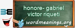 WordMeaning blackboard for honore-gabriel victor riqueti